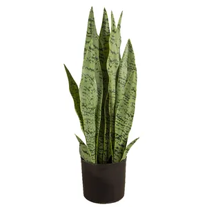 Mãe de plástico pequeno tamanho 50cm, lows plantas de língua artificiais cobra plantas decoração interna
