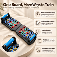 Planche de pompes pliable avec compteur LCD intelligent 22-en-1, support d'entraînement musculaire à code couleur pour l'exercice à domicile