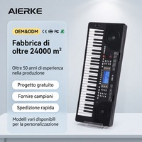 Clavier portable AIERKE K186 à 61 touches avec sensibilité au toucher et écran LCD clair