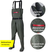 TOPIND Chine Fabricant épaissi PVC poitrine Waders résistant à l'usure pantalons de pluie imperméable équipement de pêche à la mouche