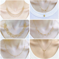 Collar de Oro Sólido de 18K AU750 para Mujer, Cadena Delicada Ajustable para Clavícula, Múltiples Estilos, Joyería Fina Personalizable, Regalo