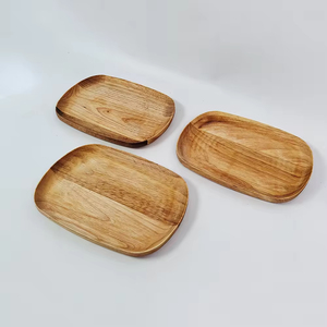 Wholesale Customized Acacia Wooden Tray Unbreakable <strong>Plates</strong> <strong>Serving</strong> Tray Wooden Dishes Acacia Wood Round Dinner Charger <strong>Plates</strong> - Product Image 1