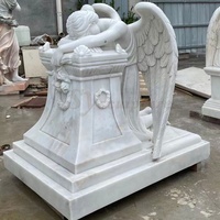Statues d'anges pour cimetières en granit Statues d'anges en marbre grandeur nature pour cimetière à vendre