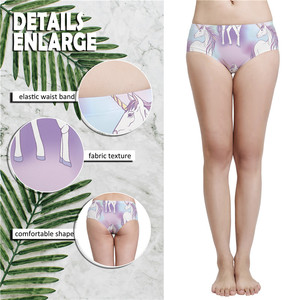 Personalizzato all'ingrosso <span class=keywords><strong>Super</strong></span> Soft Women <span class=keywords><strong>Sexy</strong></span> Hipster Underwear White Horse Print Kawaii Cute Push Up slip Lingerie perizoma per ragazze - Product Image 6