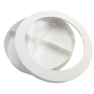 Boîte cadeau ronde rigide en carton biodégradable de luxe pour chocolat et fraises, avec finition mate - Product Image 2