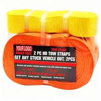 Lot de 2 sangles de remorquage robustes, kit de récupération 2"x20' et 4"x30', ceinture de remorquage pour véhicules tout-terrain, outils de récupération d'urgence