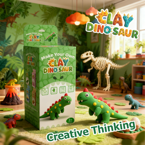 Kit de Pâte à Modeler Dinosaure T-Rex, Pâte à Modeler Ultra Légère à Séchage à l'Air Non Toxique, Jouet Éducatif DIY Fait Main, Cadeau pour Enfants 3+ Ans Garçons Filles - Product Image 4