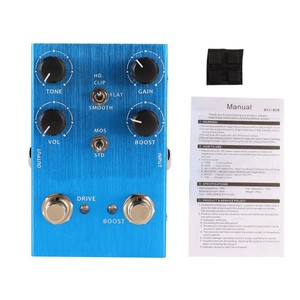 Pédale <span class=keywords><strong>d</strong></span>'effet de <span class=keywords><strong>guitare</strong></span> Multifonctionnel Sound Volume Drive Tone Control Sound Amp Simulator Distortion Pedal Blue - Product Image 1
