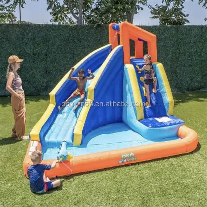 Été chaud amusant bébé enfants ménage extérieur arrière-cour fête gonflable piscine toboggan pour aire de jeux extérieure enfants fête d'anniversaire