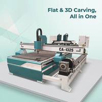 Routeur CNC 4 axes pour le bois avec commande NC Studio, axe rotatif, sculptures en relief 3D et portes d'armoires 3,0 kW-6,0 kW 1300x2500 mm