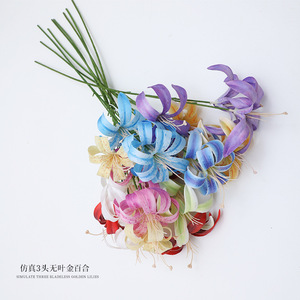 Bouquet de lys artificiels Gloriosa 30cm-100cm, fleurs en soie plastique pour décoration de mariage et d'hôtel - Product Image 3