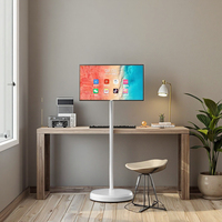 TV LED Pintar Putih 27 Inci Grosir dengan Sistem Android Port 8 Layar Techno Space TV HD Portabel dengan Catu Daya 12V