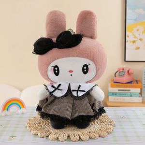Muñeca de Peluche de Conejo Súper Suave de Algodón PP de Sanrio, Kuromi y My Melody, para Niñas, Cojín de Sofá, Almohada con Encaje Gótico - Product Image 4