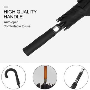 Parapluie de golf extérieur surdimensionné 190T Pongee 8 baleines, coupe-vent et imperméable, grande taille, vente chaude - Product Image 3