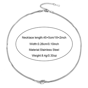 Coppie delinate abbinate in acciaio inossidabile <span class=keywords><strong>Love</strong></span> Knot collane catena serpente regolabile per sempre infinito - Product Image 5