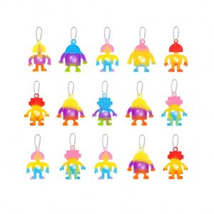 Juguete Antiestrés Personalizado - Mini Robot de Silicona con Forma de Dedo - Llavero con Burbujas para Presionar - Product Image 5