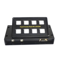 Panel de Control Táctil de 6/8 Grupos DC12V/24V con Caja de Control, Cable VGA, Cinta Adhesiva 3M y Etiqueta para Barcos, Camiones y Autocaravanas