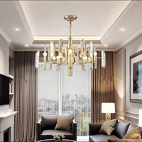 Offre Spéciale lampes suspendues nordiques Asfour LED lustre en cristal pour salon avec fonction de suspension à hauteur réglable