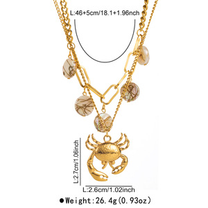 Fashion <strong>Jewelry</strong> Set Beach <strong>Crab</strong> Shell Necklace Bracelet Earrings Fashion Necklace Bracelet Set Wholesale - Product Image 6