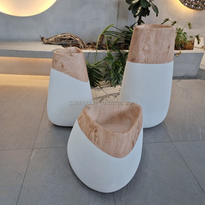 Chất Lượng Cao Gỗ Hoàn Thành Sợi Thủy Tinh Chậu Hoa & <span class=keywords><strong>Planter</strong></span> Mạnh Mẽ GRP Trồng Hộp Cho Trong Nhà Ngoài Trời Bán Buôn - Product Image 4