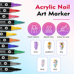 Set di <span class=keywords><strong>Pennarelli</strong></span> <span class=keywords><strong>per</strong></span> Nail Art in Acrilico con Doppia Punta, Penna <span class=keywords><strong>per</strong></span> Decorazione Unghie Non Tossica, Kit <span class=keywords><strong>per</strong></span> Decorazione Unghie Fai-da-Te Senza UV - Product Image 5