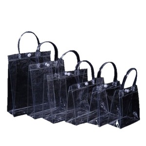 Sac fourre-tout transparent en PVC Chuangye personnalisable avec logo pour cadeau, emballage de thé au lait, mariage, avec fermetures à pression - Product Image 2