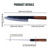 Couteau Kiritsuke professionnel de haute qualité de 8 pouces, manche en bois japonais, couteaux à fileter le poisson, couteau de cuisine Damas personnalisé