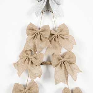 Fleurs en jute naturel faites à la main Nœud papillon Décoration d'arbre de Noël Cadeau <span class=keywords><strong>Ruban</strong></span> de jute Noeud papillon - Product Image 4