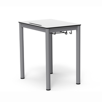 Table d'étude scolaire en bois, bureau individuel robuste avec chaise, ensemble complet