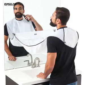 Epsilon Venta al por mayor Delantal personalizado Trim Shave Impermeable Succión Blanco Hombres Barba Salón Capa