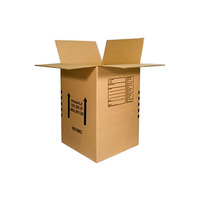Boîte d'expédition en carton ondulé kraft personnalisée avec quatre rabats pliables et une face unie pour l'expédition de boissons et d'articles ménagers