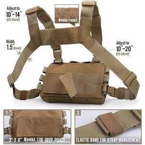 Bolsa Táctica de Pecho, Mochila para Camping, Caza, Pesca, Viajes, Chaleco Molle, Bolsa Frontal EDC, Kit de Reconocimiento al Aire Libre, Bolsa Deportiva con Cierre de Cremallera - Product Image 3