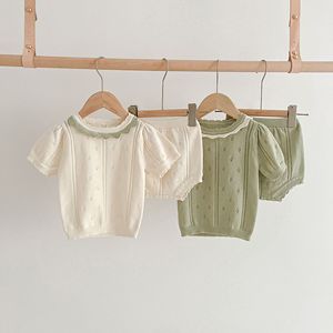 Biểu Tượng Tùy Chỉnh Trẻ Sơ Sinh Bé Dệt Kim Unisex Romper Trẻ Em O-Cổ Áo Len Cardigan Trẻ Sơ Sinh 100% Cotton Đan Áo Len Thiết Lập - Product Image 4