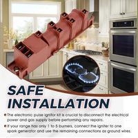 6 sorties, allumeur électrique, compatible avec les plaques de cuisson à gaz, module d'allumage, remplacement, transformateur à impulsions électroniques, usage domestique, certifié CE, 1 an