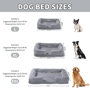 Rectangle Corduroy Fluffy Pet Bed <b>Sofa</b> Couch Cushion Winter Warm Velvet Cloth <b>Sofa</b> Style Pet Supplies For Medium Large Dogs - Product Image 2