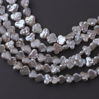 Perles de culture naturelles d'eau douce blanches de qualité AAA, forme baroque papillon, certifiées par un tiers, 11-12 mm x 8-9 mm pour la joaillerie