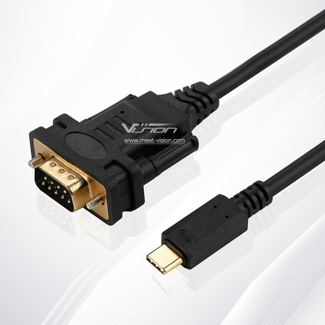 USB C to RS-232 6FT Serial Adapter Black W/FTDI Chipset DB9 Male
