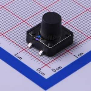 TS-1103S-B-M Tactile Switch SMD-4P,12x12mm Switch Single Pole Single Throw Round Button 1.6N Vertical Mount - Product Image 1