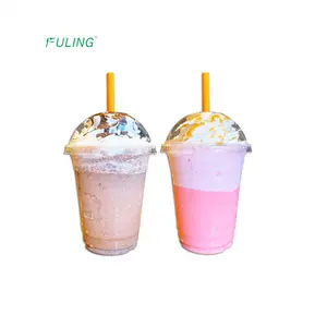 Plastic Cups 12oz 16oz 240z 32oz Gobelet Smoothie Verre Milkshake PET Clear Frappuccino Plastic Cup Disposable