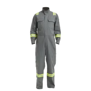 Hoge Kwaliteit Fr 100% Katoen 7 Oz/ 9 Oz Vlamvertragende Overall Met Reflecterende Tape Brandwerendheid Kleding Piloot Overall