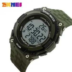 SKMEI1112正確な黒のユニセックスデジタル時計スタイリッシュなシリコンバンド防水日付表示大きなランニング時計工場