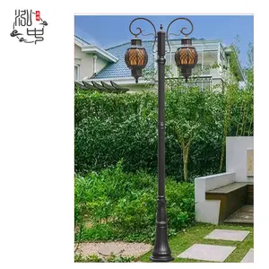 欧式防水经典发光二极管E27庭院灯仿古路灯杆铝花园压铸铝灯柱