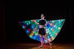 LED Grandi Ali Costumi di Danza Glow Danza Del Ventre Performa Abbigliamento Luminoso Per Dancer - Product Image 2