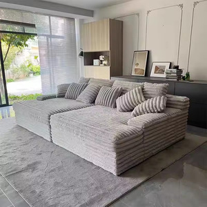 Sofá de lujo de pana con asiento profundo, conjunto de sofás extragrandes comprimidos al vacío para sala de estar, cómoda chaise longue. - Product Image 2