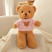 Ours en peluche personnalisés en gros avec logo pour les baby showers et les événements d'entreprise, jouets en peluche doux au toucher en polyester