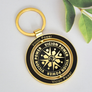 Chất lượng cao tùy chỉnh thiết kế logo của bạn men Keychain kim loại Retro Keyring vòng xoay Keychain - Product Image 1