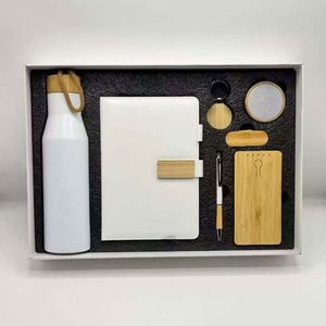 Set de Regalo de Oficina Portátil de Bambú con Logotipo Personalizable, Artículos Promocionales Ecológicos para Empresas, Regalos de Bienvenida - Product Image 1