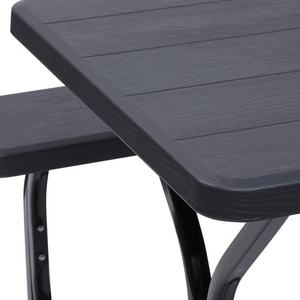 طاولة نزهة مستطيلة قابلة للطي، أثاث متعدد الاستخدامات للداخل والخارج متين مع مقعد مزدوج - Product Image 4