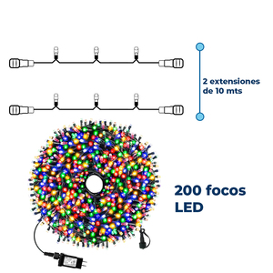 ไฟ LED RGB แบบสายยาว 20 เมตร 200 ดวง พร้อมรีโมทคอนโทรล สำหรับตกแต่งคริสต์มาสทั้งภายนอกและภายในอาคาร - Product Image 5