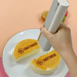 EVEBOT Imprimante à jet d'encre pour aliments DIY Design Coffee Cappuccino Printpen Handheld Portable timbre marqueur impression cube imprimante de poche
